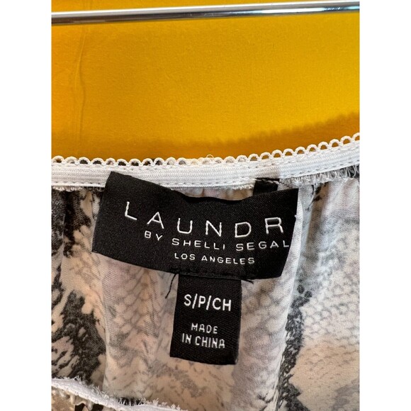 Laundry By Shelli Segal Printed D Ring Midi Skirt Womens S Grey Raven Python NWT - Picture 6 of 9